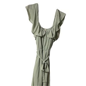 Muted green maxi dress